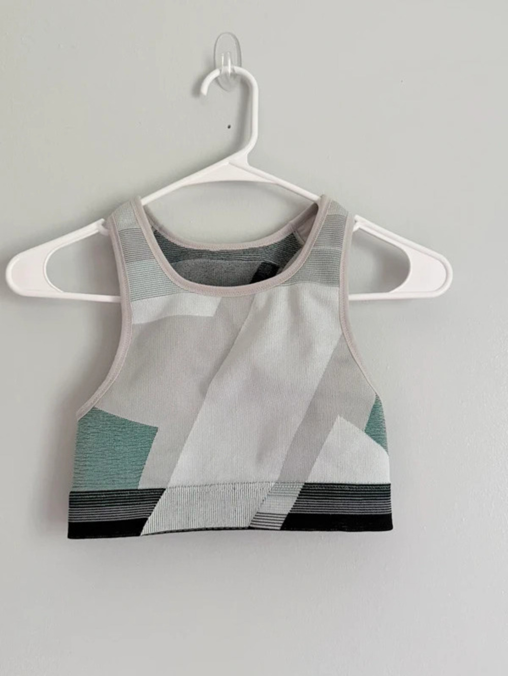 Nike Dri-FIT Seamless Racerback Sports Bra Gray Green Size M